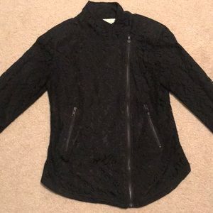 Black lace zipper top, size M (fits like S)